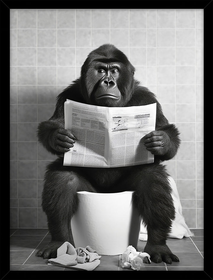 Gorilla Toilet By Moonshine Prints - TheArtistsQuarter