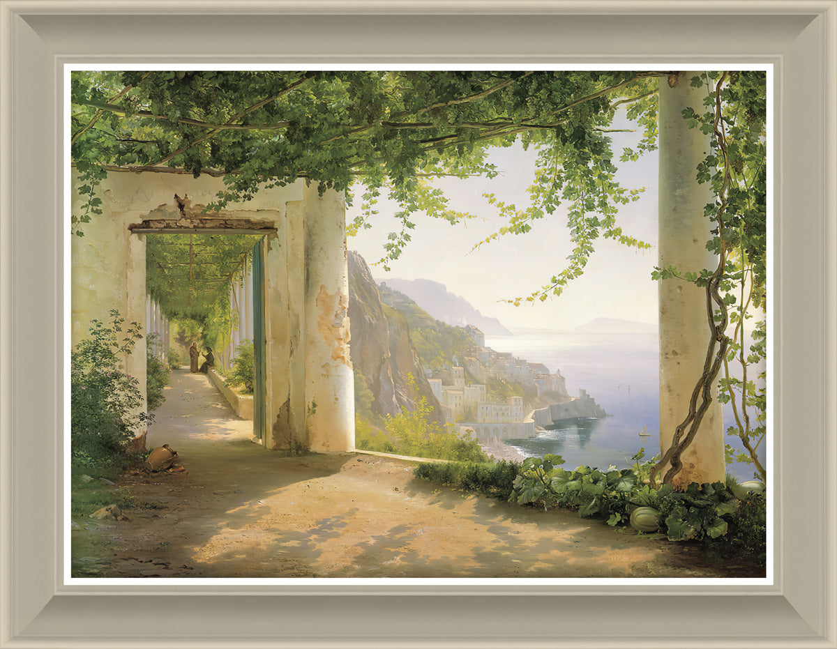 ORIGNIAL Enrico Varriale 夏のアマルフィー港　油彩 ORIGNIAL Enrico Varriale 夏のアマルフィー港 油彩 Archive Sale