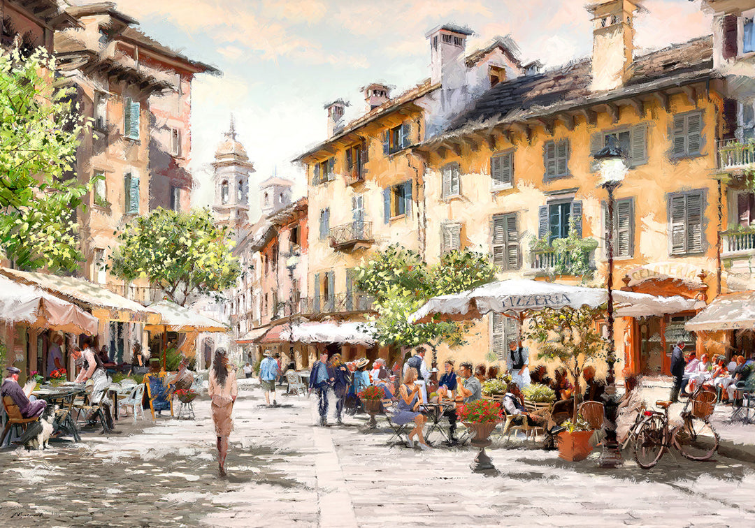 Cafe Street Promenade (Canvas) By Richard MacNeil - TheArtistsQuarter