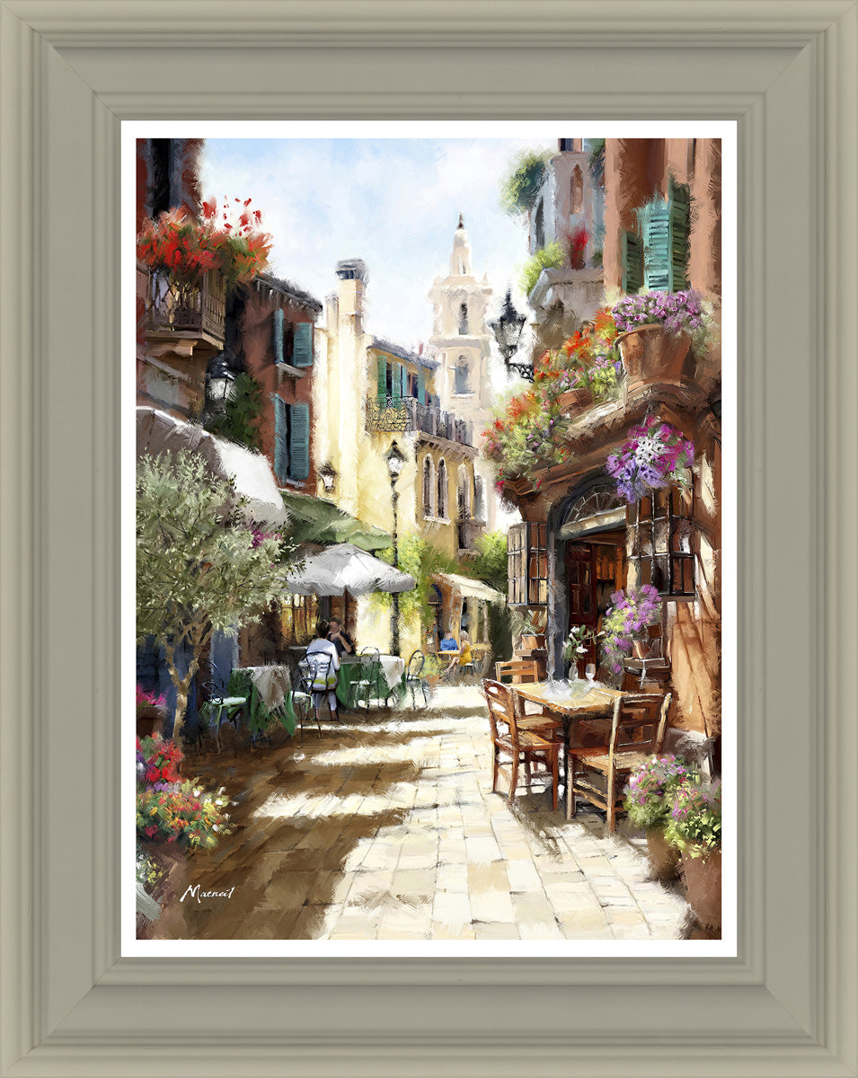 Side Street Cafe (Small) By Richard MacNeil - TheArtistsQuarter