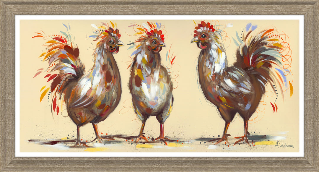 Three Hens By Ashley Saunders - TheArtistsQuarter
