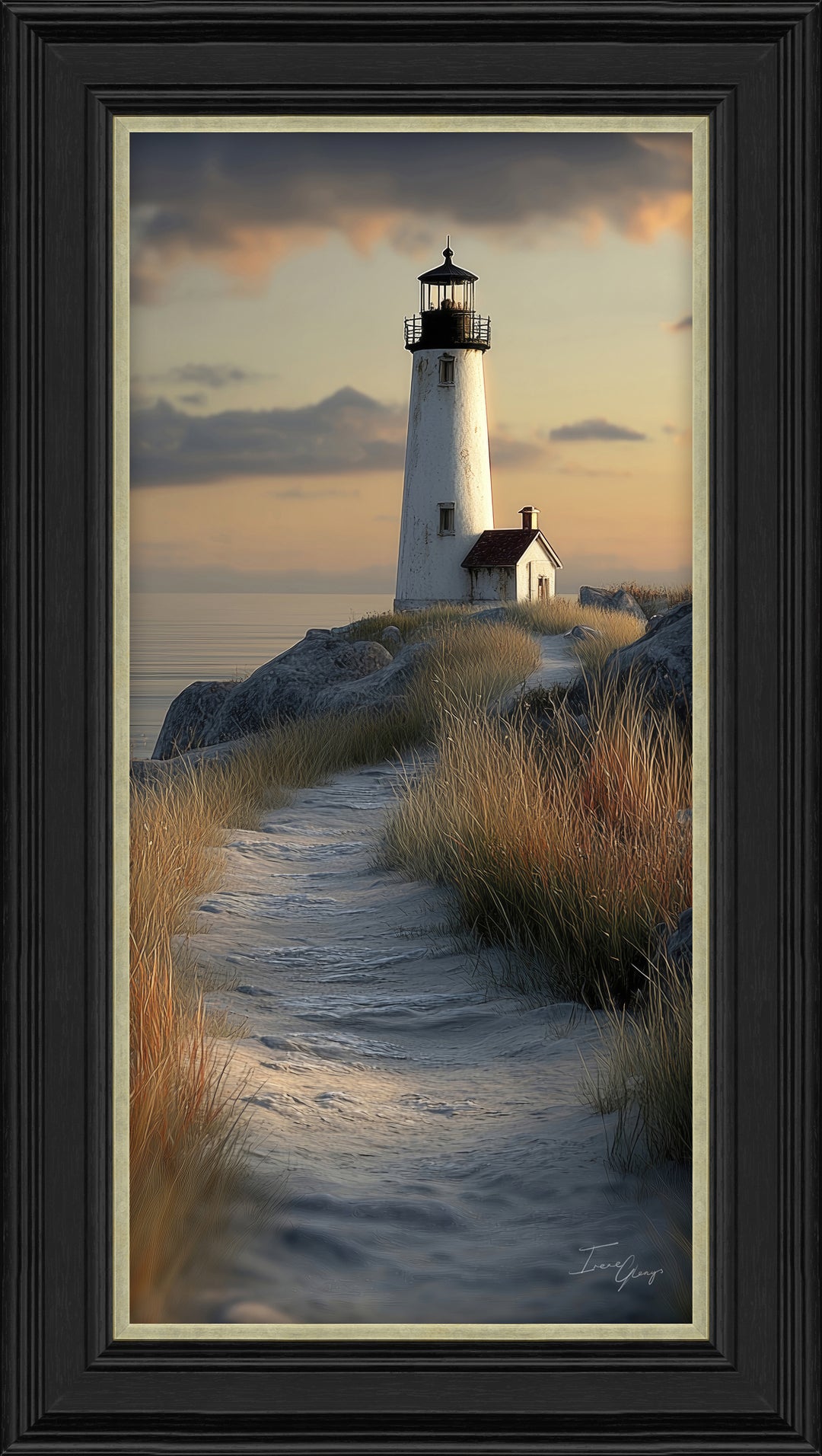 Sunset Lighthouse By Irene Glenys - TheArtistsQuarter