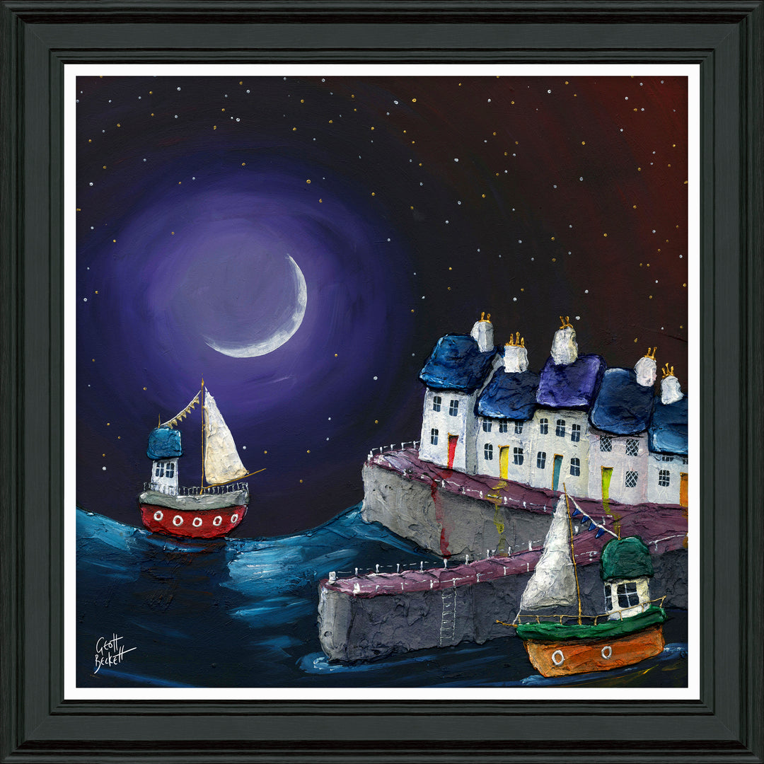 Midnight Harbour By Geoff Beckett - TheArtistsQuarter