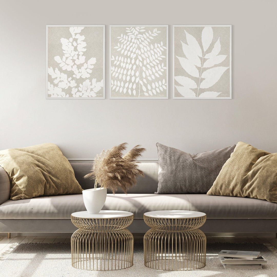 Leaf Silhouette Triptych By Wild Apple *SALE* - TheArtistsQuarter