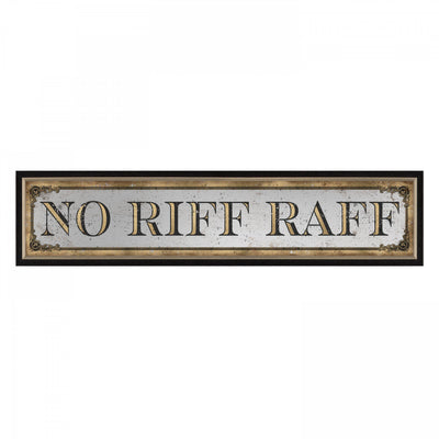 No Riff Raff Wall Plaque Mirror By Faye Reynolds-Lydon *NEW* - TheArtistsQuarter