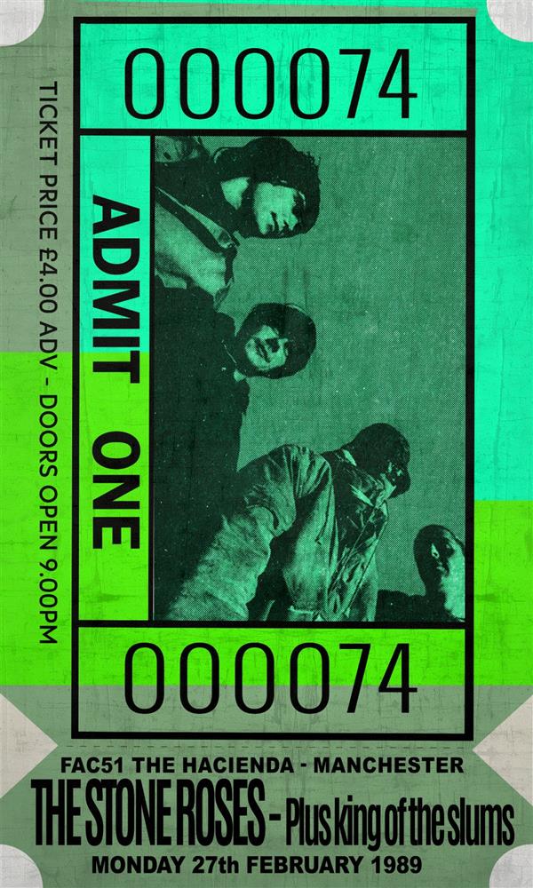 Admit One - The Stone Roses by Linda Charles - TheArtistsQuarter