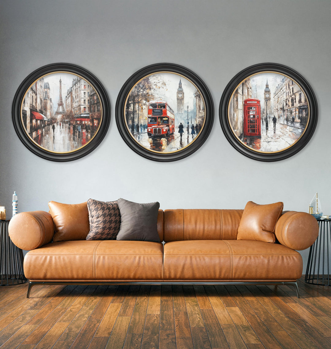 Paris Eiffel Tower - Oxford Round Frame