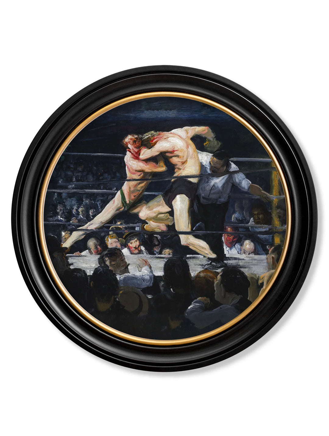 c.1900's George Bellows' Boxers - Round Frame *NEW* - TheArtistsQuarter