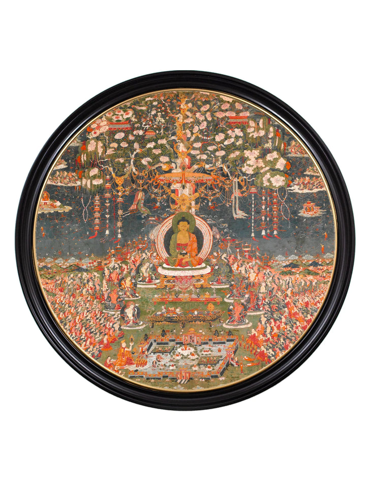 c.1700 Buddha of the Western Pure Land - Round Frame - TheArtistsQuarter