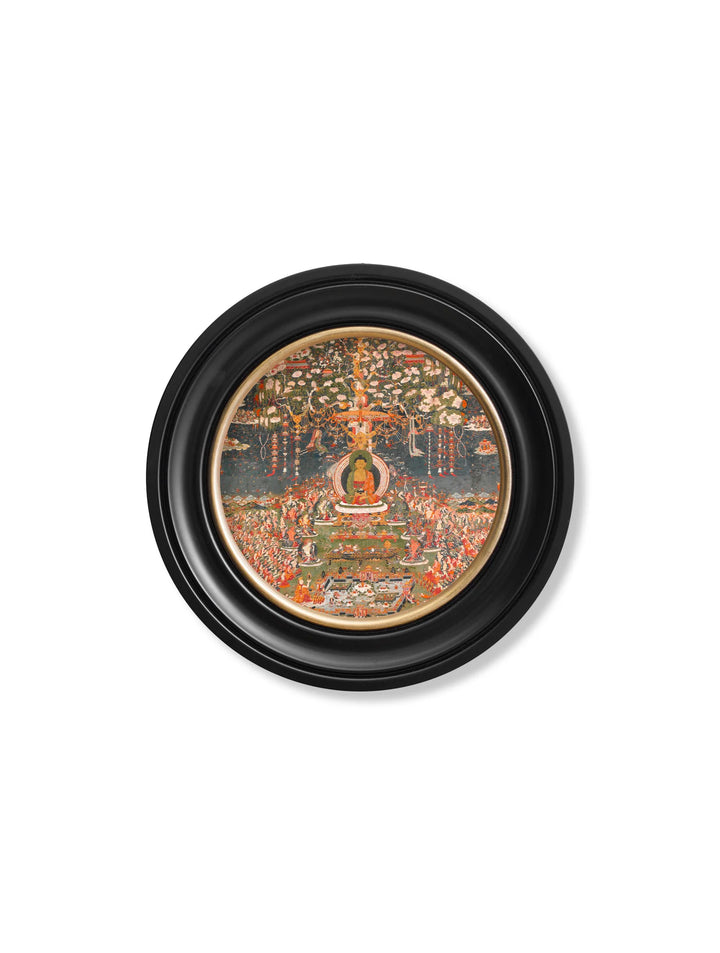 c.1700 Buddha of the Western Pure Land - Round Frame - TheArtistsQuarter