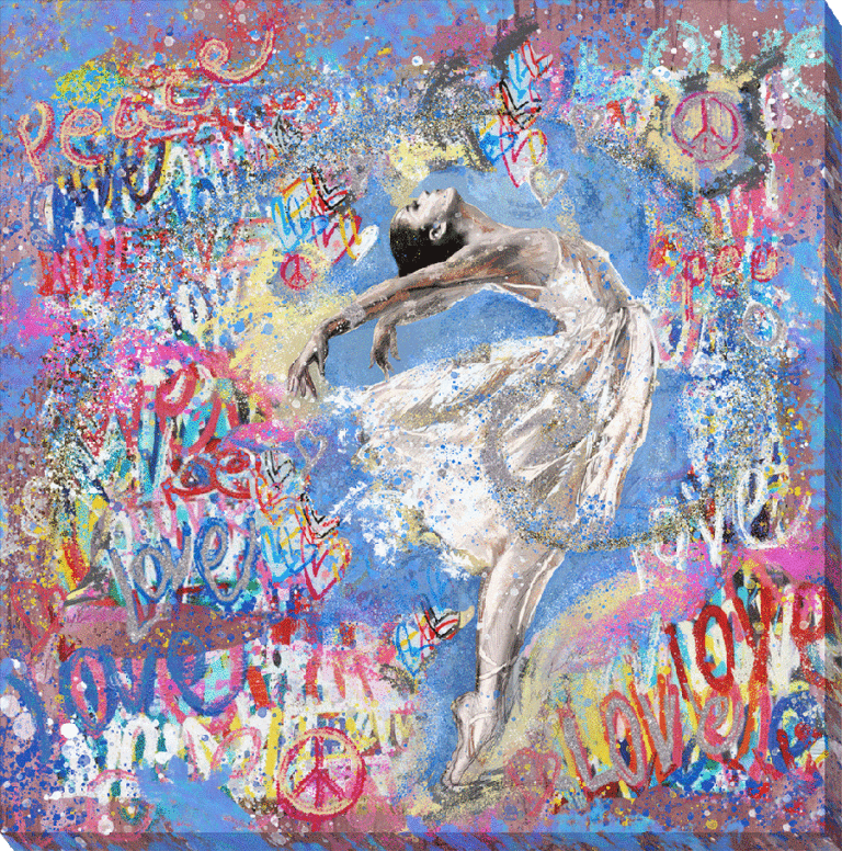 Graffiti Ballerina I Canvas By Marta Wiley *NEW* - TheArtistsQuarter