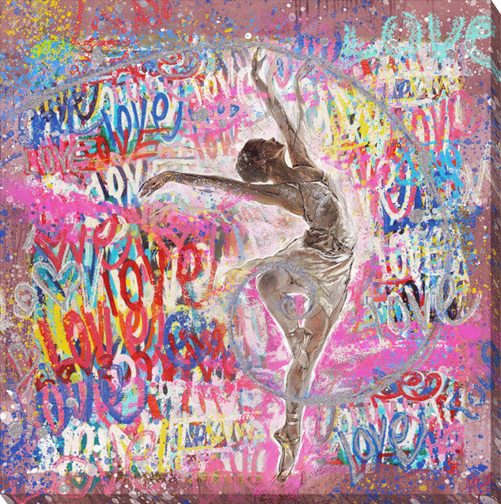 Graffiti Ballerina I Canvas By Marta Wiley *NEW* - TheArtistsQuarter