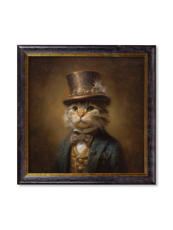 Lord Whiskerby - Gentleman Tabby Cat Oxford Square Frame