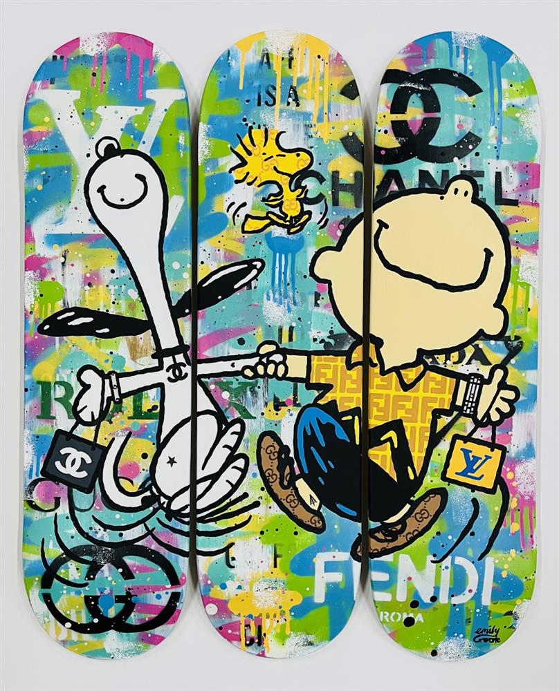 Charlie And The Gang - Skatedeck by Emily Crook (Original) - TheArtistsQuarter