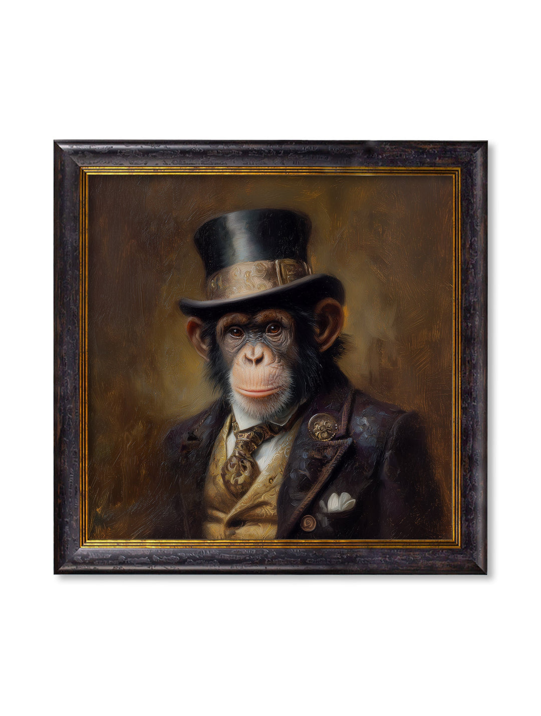 Sir Bananington - Gentleman Chimpanzee Oxford Square Frame