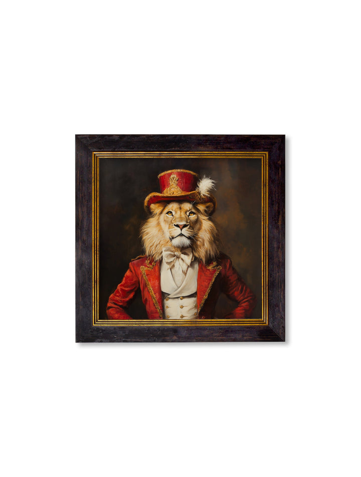 Maximum Mane - Circus Master Lion Oxford Square Frame