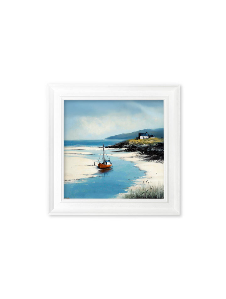 The Coastal Boat - White Hurstwood Square Frame