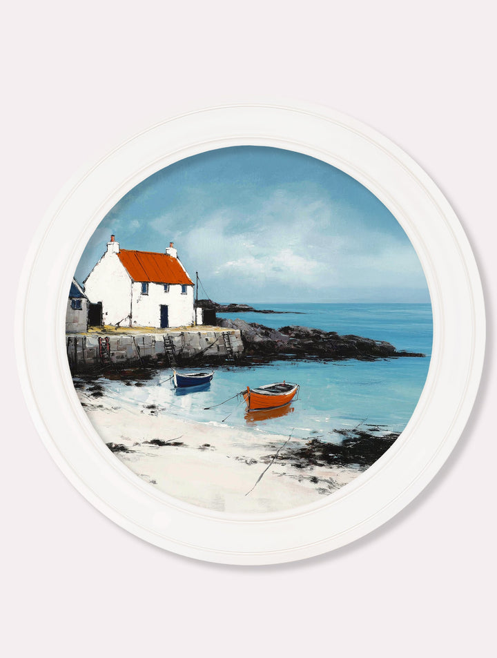 The Coastal House - Oxford White Round Frame