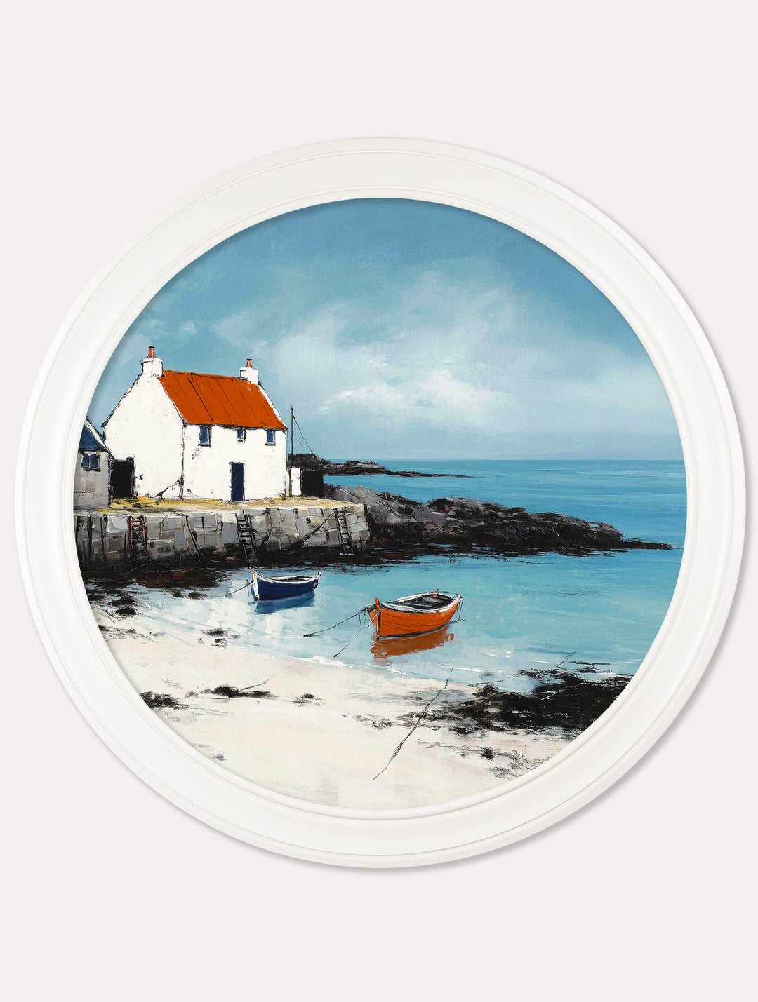 The Coastal House - Oxford White Round Frame