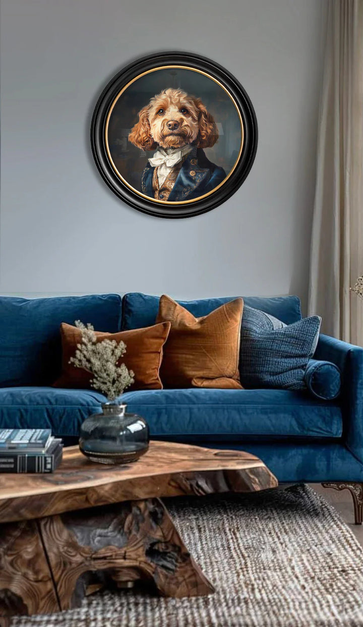 Sir Barkington - Oxford Round Frame - TheArtistsQuarter