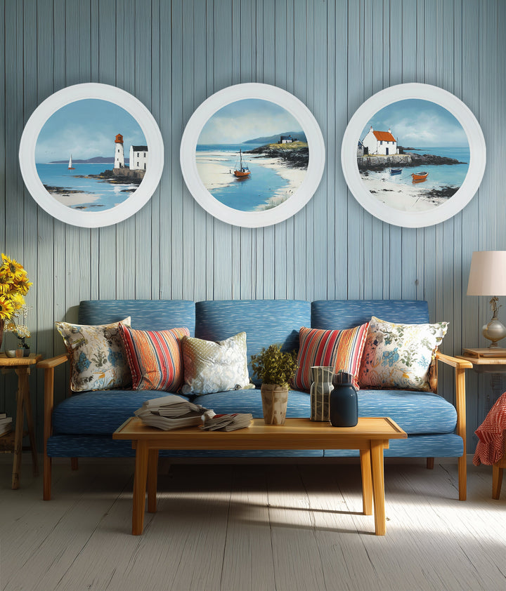 The Coastal House - Oxford White Round Frame