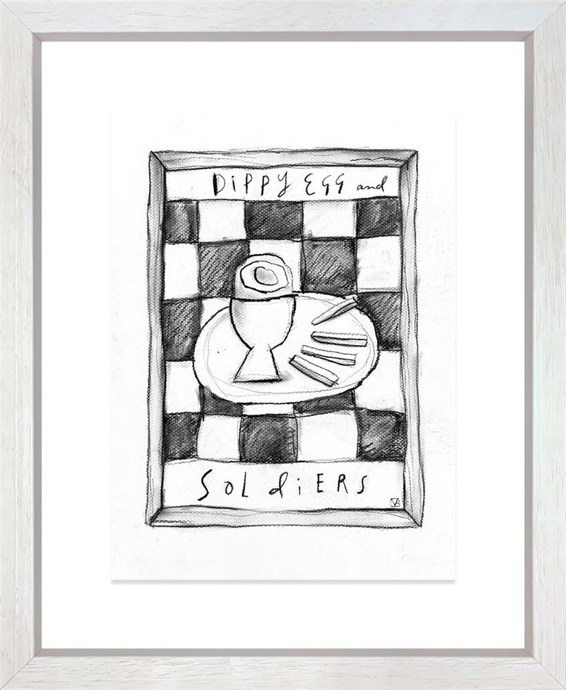 Dippy Eggs And Soldiers - Charcoal Study by Michael Abrams (Original) - TheArtistsQuarter