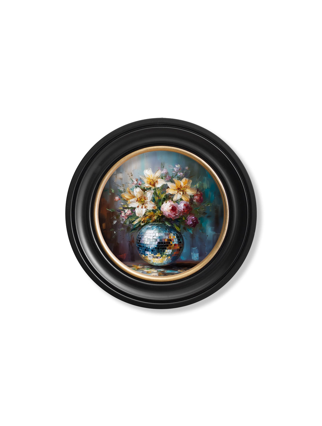 Disco Lilies & Roses - Oxford Round Frame