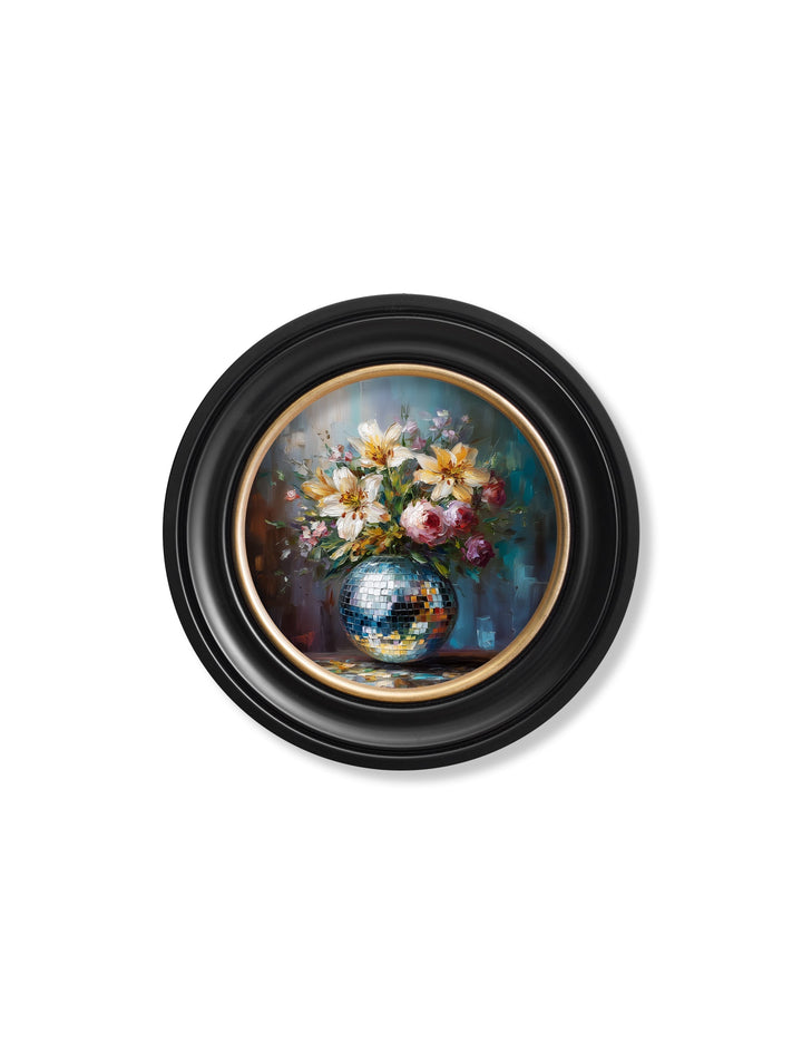 Disco Lilies & Roses - Oxford Round Frame