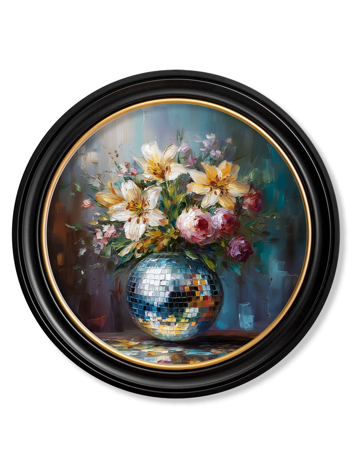 Disco Lilies & Roses - Oxford Round Frame