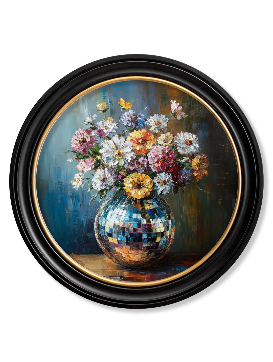 Disco Wildflowers - Oxford Round Frame