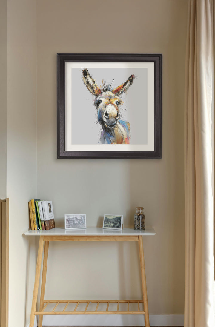 Donkey Jack & Jennet Cosy Sketch - Black Hurstwood Square Frame