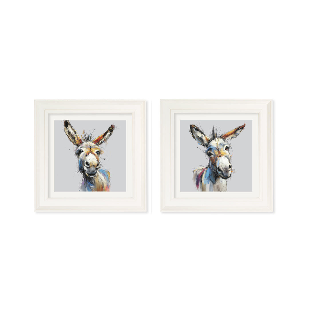 Donkey Jack & Jennet Cosy Sketch - Cream Hurstwood Square Frame