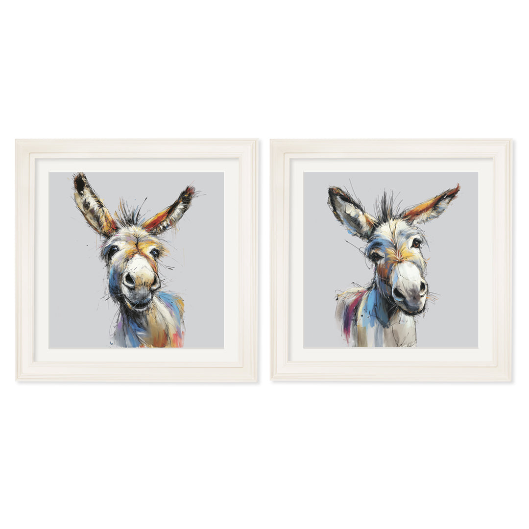 Donkey Jack & Jennet Cosy Sketch - Cream Hurstwood Square Frame