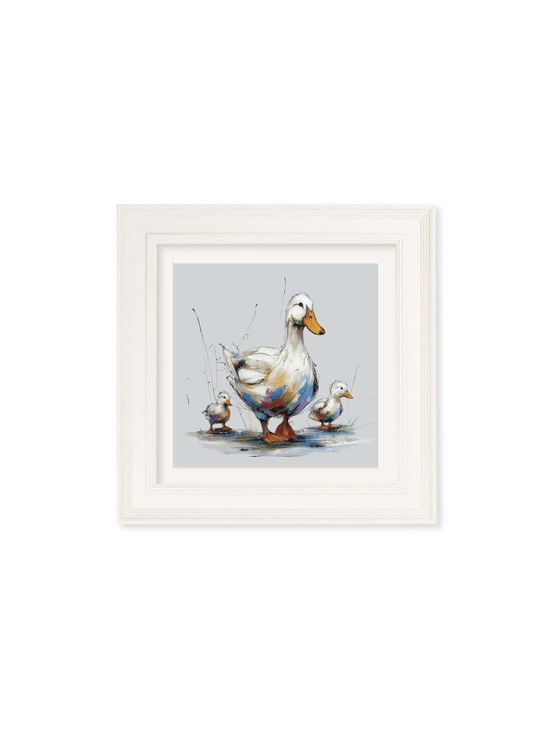 Family of Ducks Cosy Sketch - Cream Hurstwood Square Frame