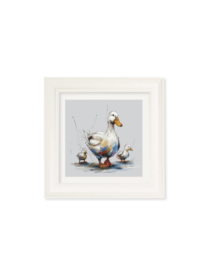 Family of Ducks Cosy Sketch - Cream Hurstwood Square Frame
