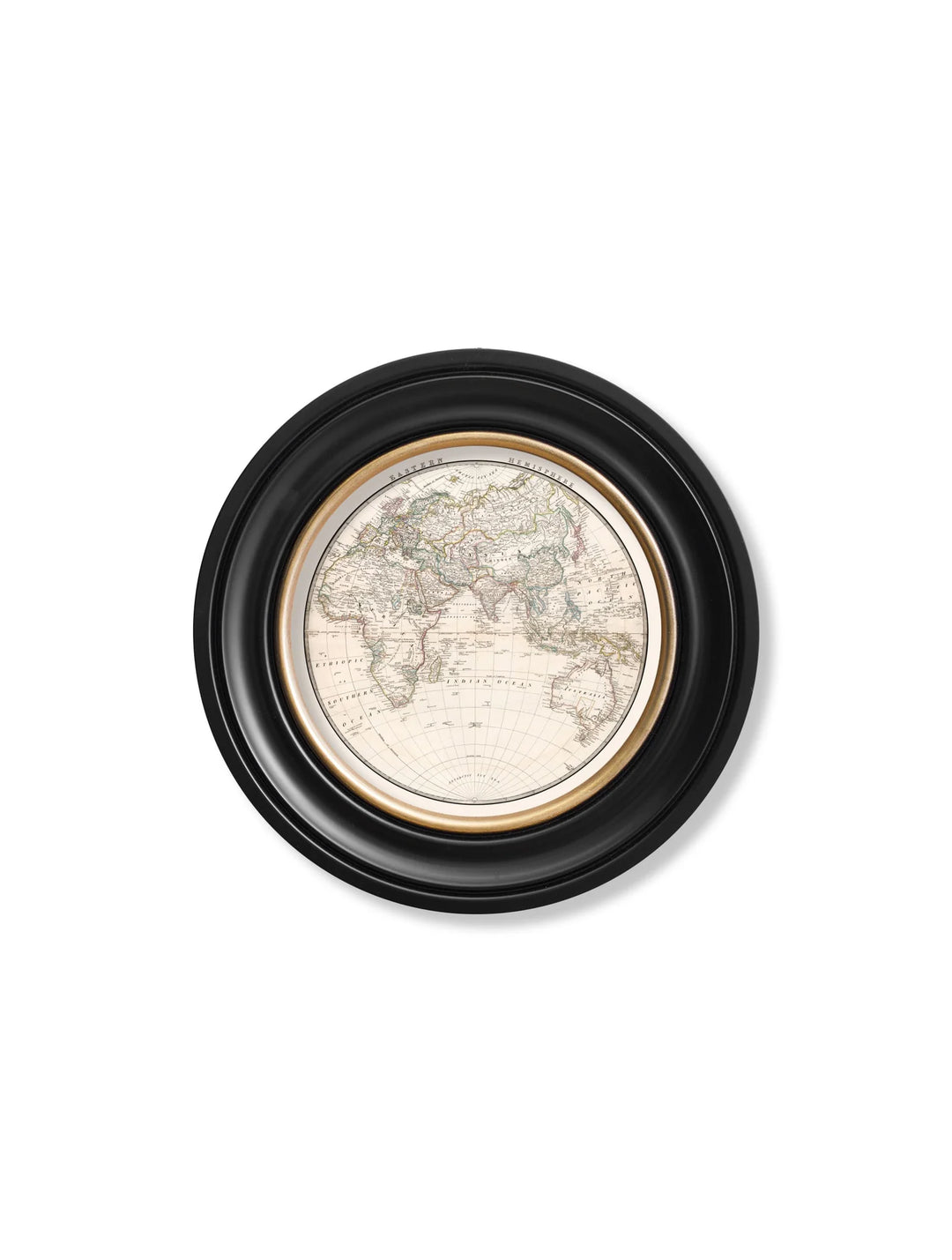 c.1838 World Map Hemispheres in Round Frames - TheArtistsQuarter