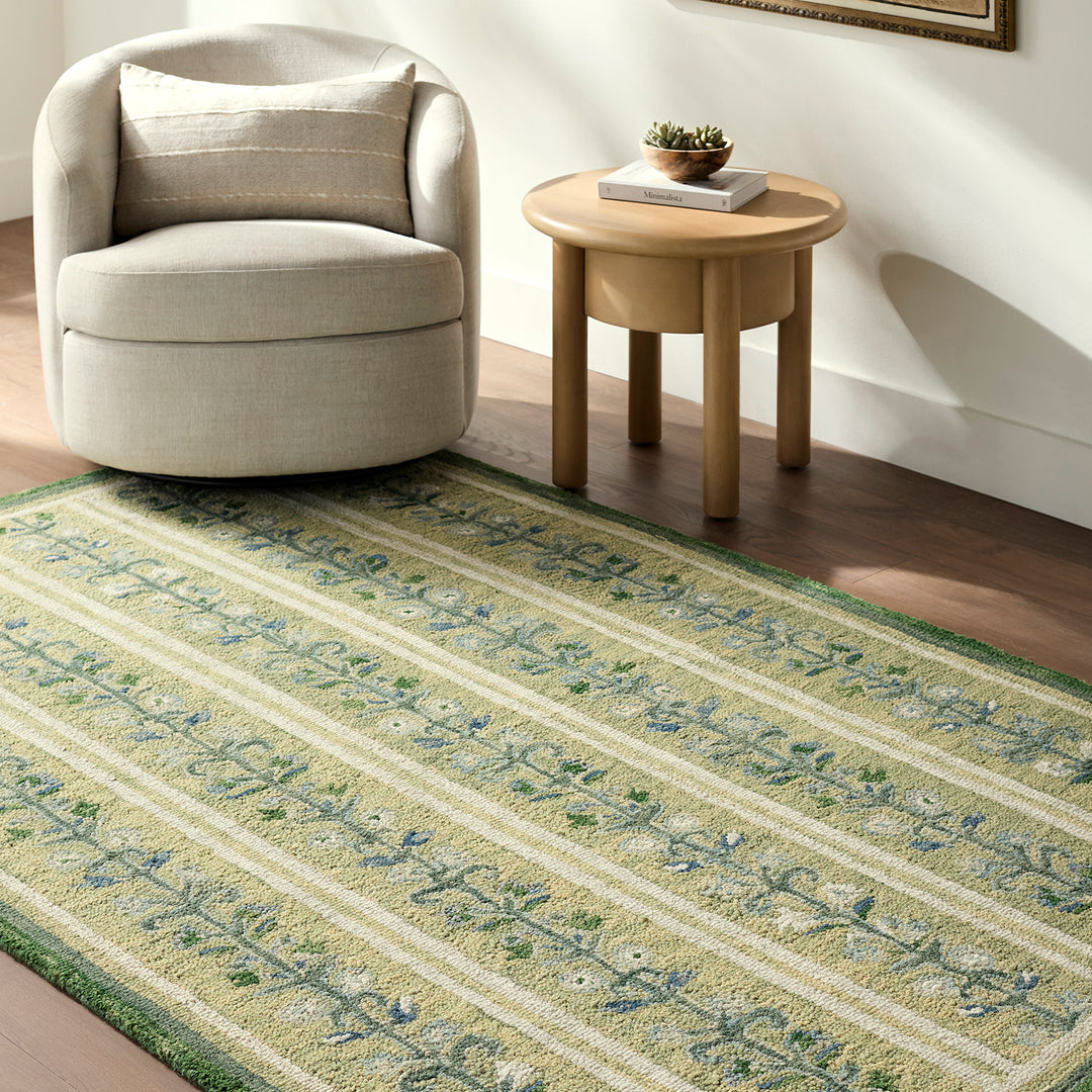 Fairfax Global Wool Rug Green & Emerald - TheArtistsQuarter