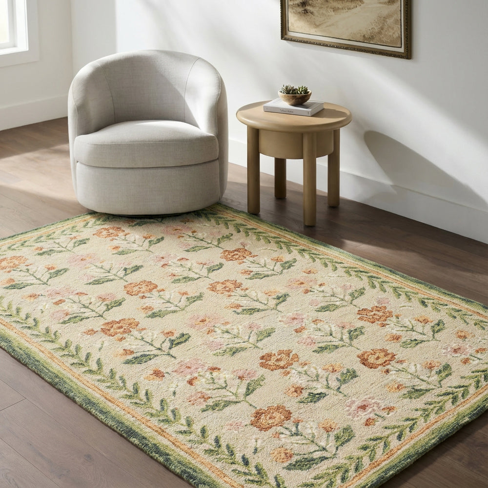 Fairfax Global Wool Rug Green & Olive - TheArtistsQuarter