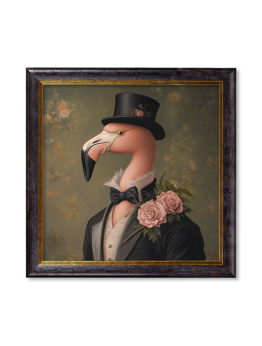Baron Von Blush - Gentleman Flamingo Oxford Square Frame
