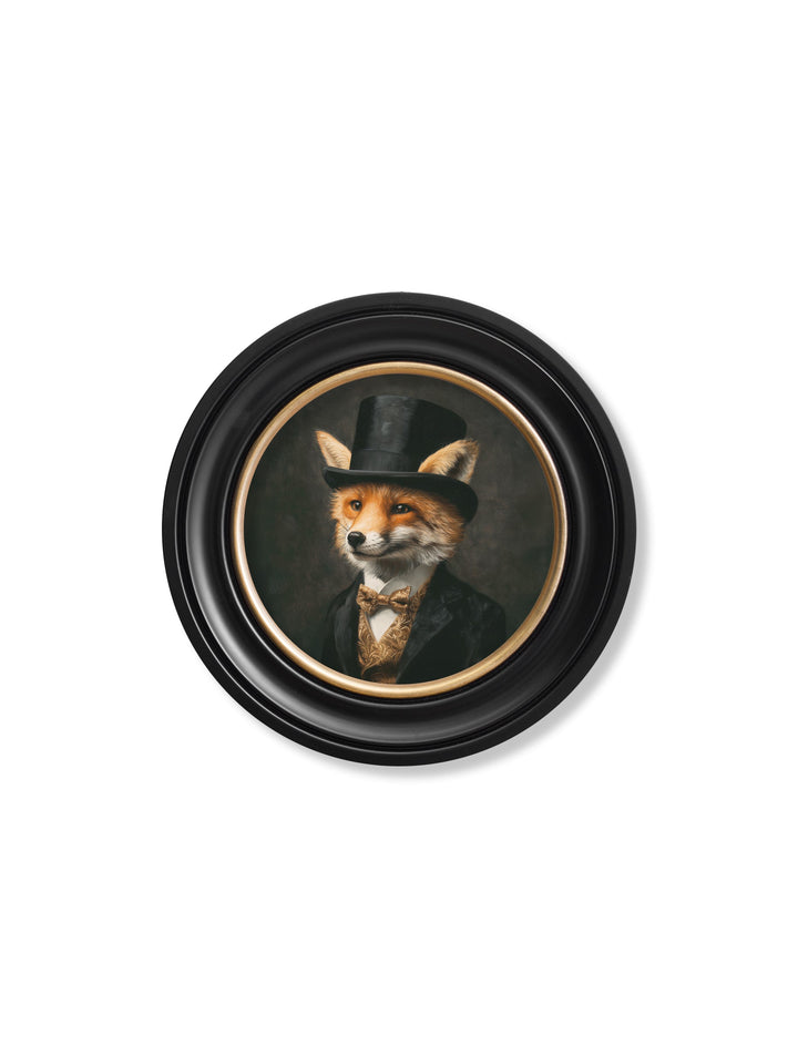 Count Foxalot - Gentleman Fox Oxford Round Frame