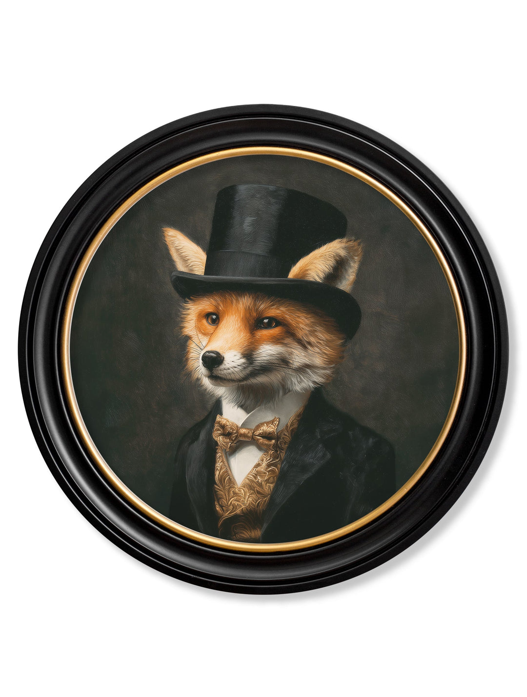 Count Foxalot - Gentleman Fox Oxford Round Frame