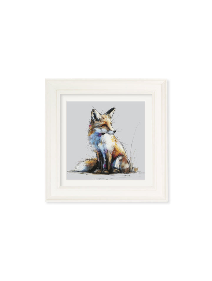 Little Fox Cosy Sketch - Cream Hurstwood Square Frame
