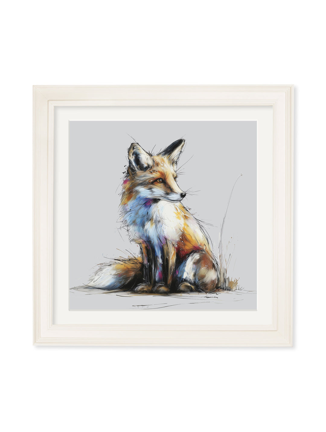Little Fox Cosy Sketch - Cream Hurstwood Square Frame