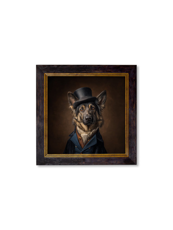 Count Von Shepherd - Gentleman German Shepherd Oxford Square Frame