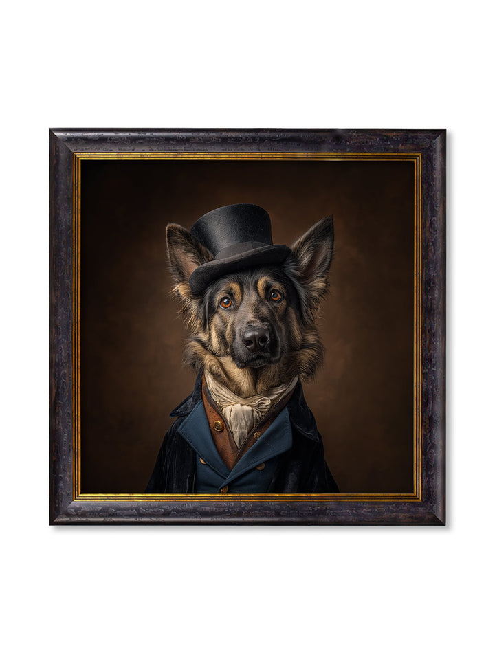 Count Von Shepherd - Gentleman German Shepherd Oxford Square Frame