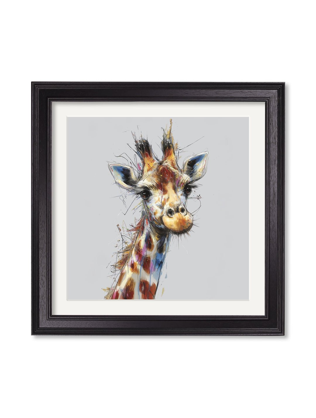 Tall Giraffe Cosy Sketch - Black Hurstwood Square Frame