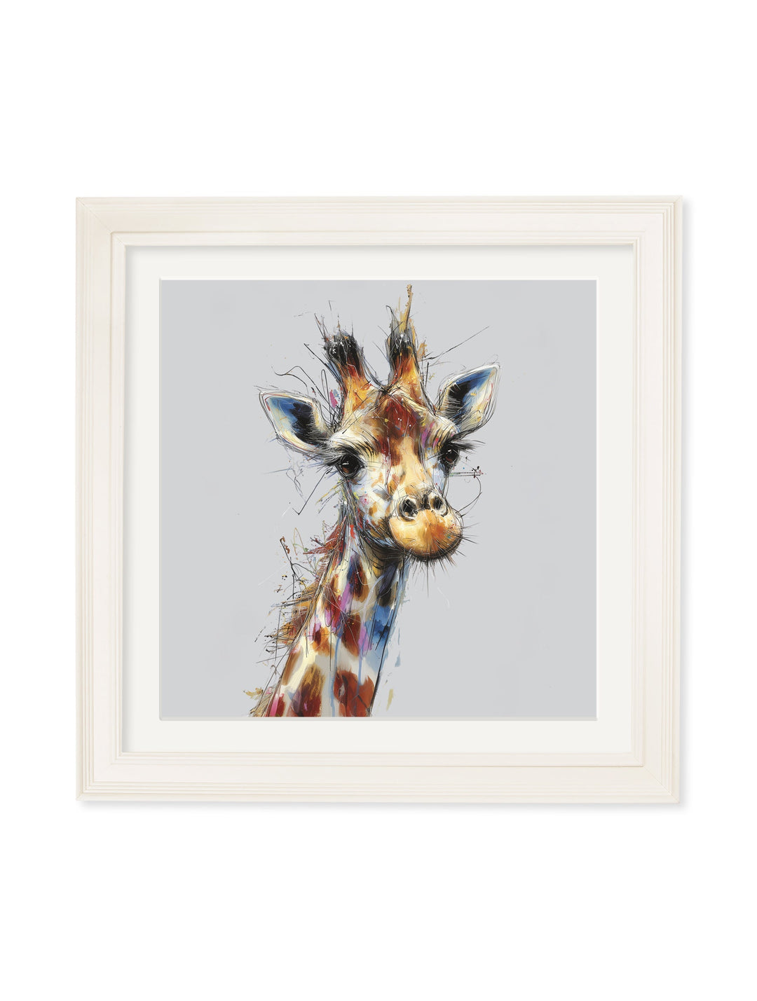 Tall Giraffe Cosy Sketch - Cream Hurstwood Square Frame