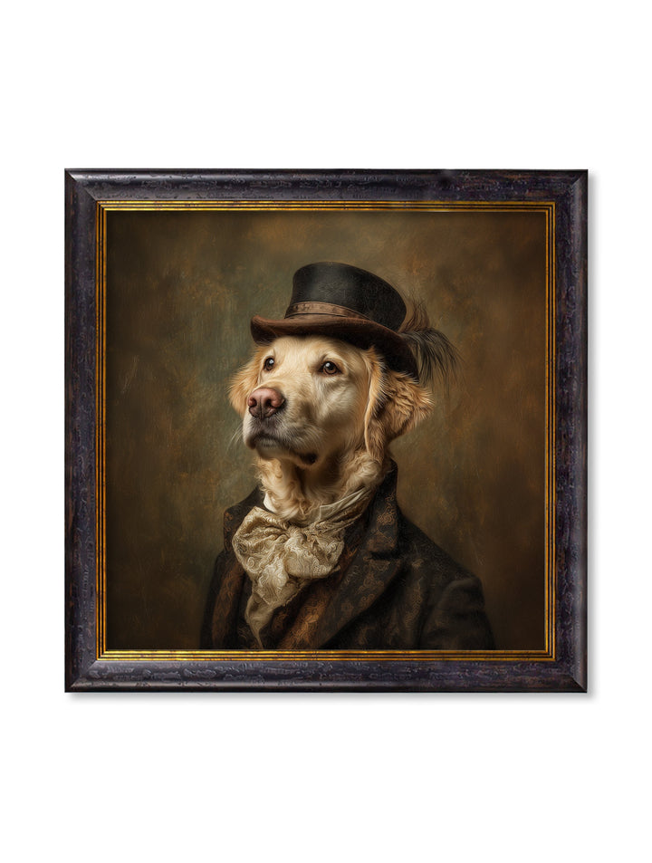 Lord Goldpaw - Gentleman Golden Labrador Oxford Square Frame