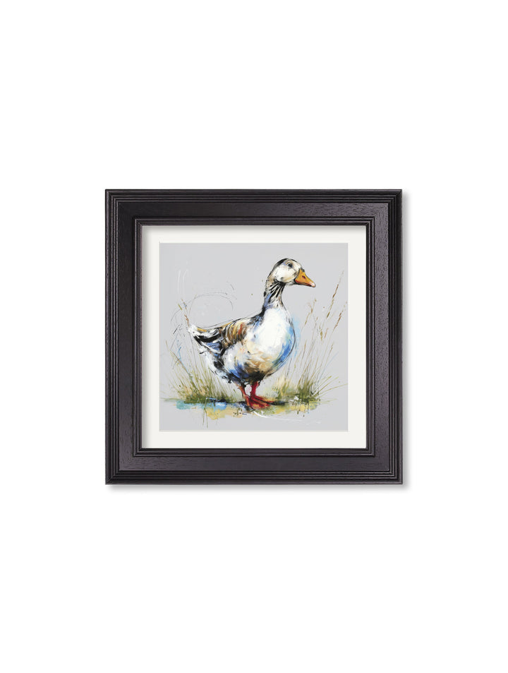 White Goose Cosy Sketch - Black Hurstwood Square Frame