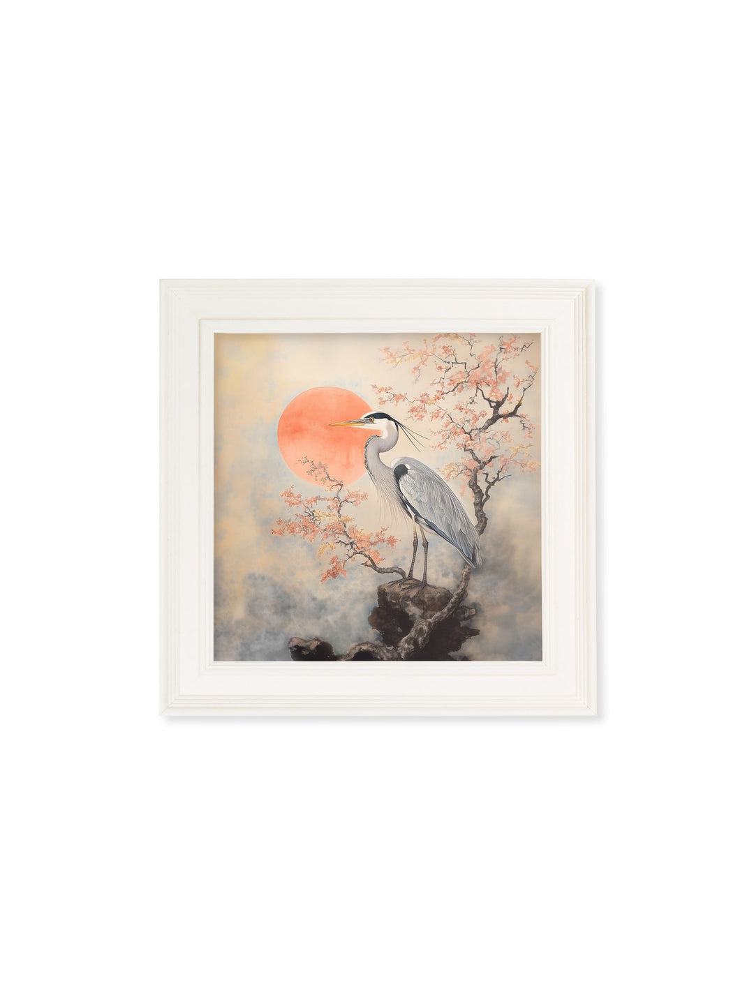 Japanese Twin Herons - Cream Hurstwood Square Frame